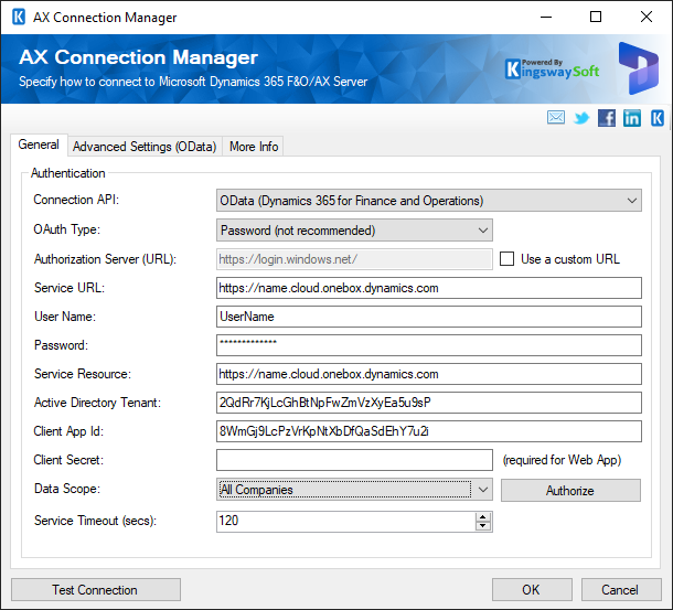 AX Connection Manager - OData